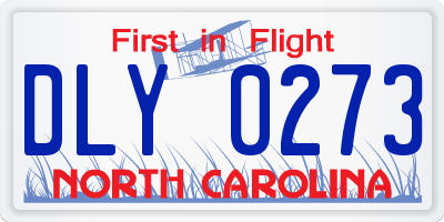 NC license plate DLY0273