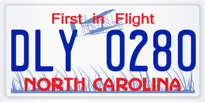 NC license plate DLY0280