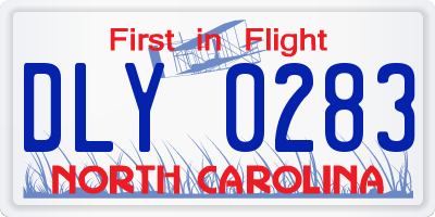 NC license plate DLY0283
