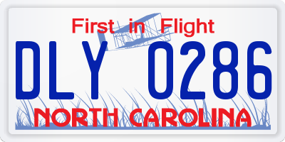 NC license plate DLY0286