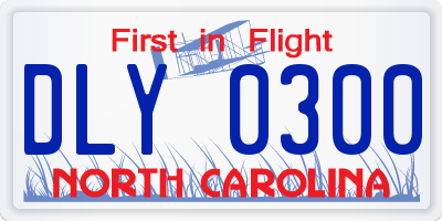 NC license plate DLY0300