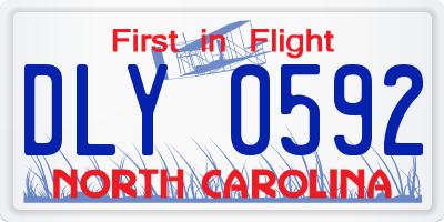 NC license plate DLY0592