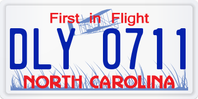 NC license plate DLY0711