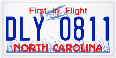 NC license plate DLY0811