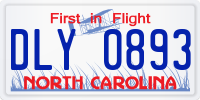 NC license plate DLY0893