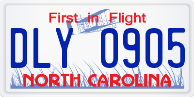 NC license plate DLY0905