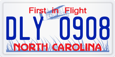 NC license plate DLY0908