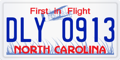 NC license plate DLY0913