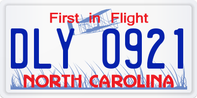 NC license plate DLY0921