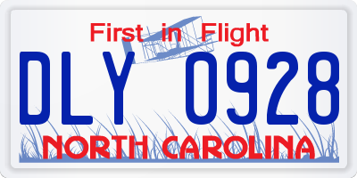 NC license plate DLY0928