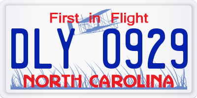 NC license plate DLY0929