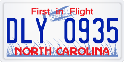 NC license plate DLY0935