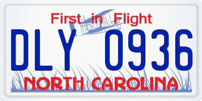 NC license plate DLY0936