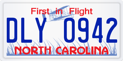 NC license plate DLY0942