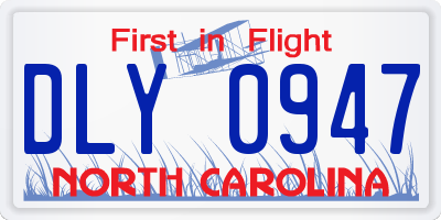 NC license plate DLY0947