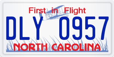 NC license plate DLY0957