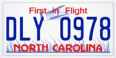 NC license plate DLY0978