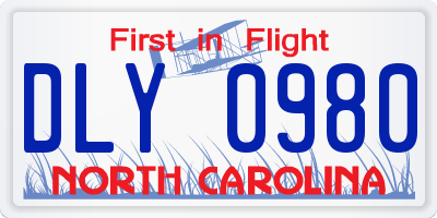 NC license plate DLY0980