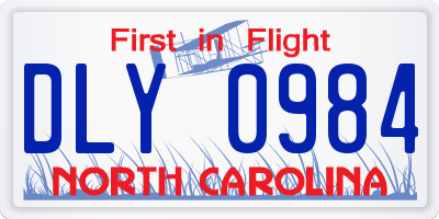 NC license plate DLY0984