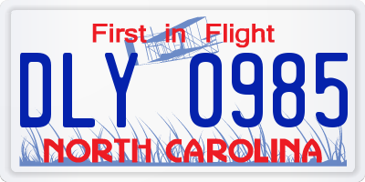 NC license plate DLY0985