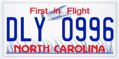 NC license plate DLY0996