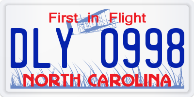 NC license plate DLY0998