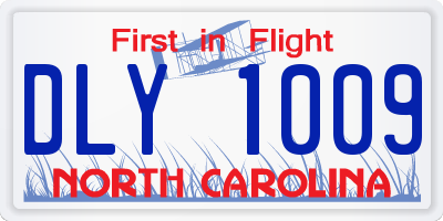 NC license plate DLY1009
