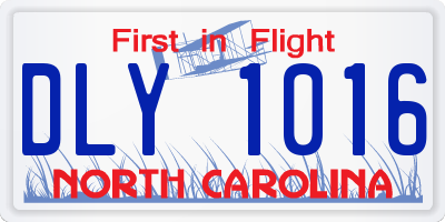 NC license plate DLY1016