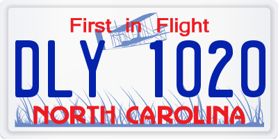NC license plate DLY1020