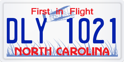 NC license plate DLY1021