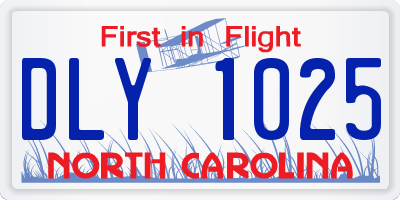 NC license plate DLY1025