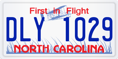 NC license plate DLY1029