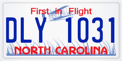 NC license plate DLY1031