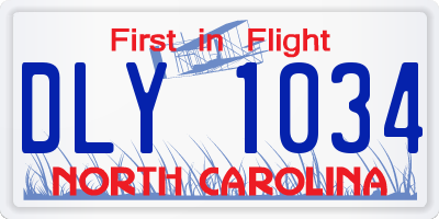 NC license plate DLY1034