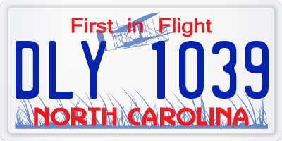 NC license plate DLY1039