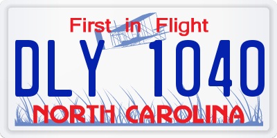 NC license plate DLY1040