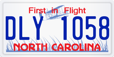 NC license plate DLY1058