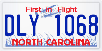 NC license plate DLY1068