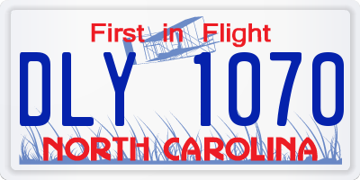 NC license plate DLY1070