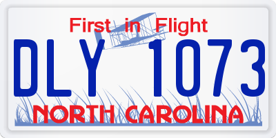 NC license plate DLY1073