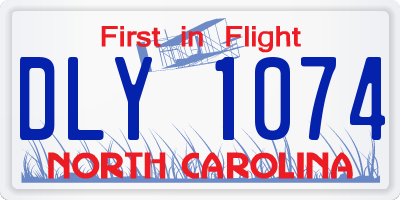 NC license plate DLY1074