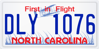 NC license plate DLY1076