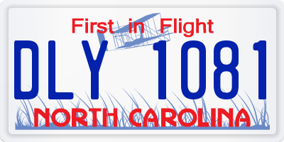 NC license plate DLY1081