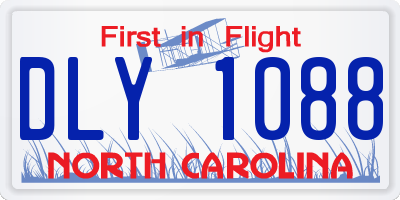 NC license plate DLY1088