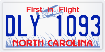 NC license plate DLY1093