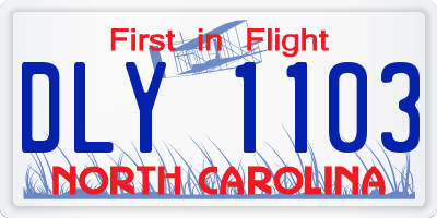 NC license plate DLY1103