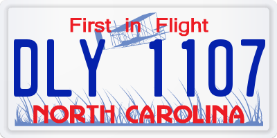 NC license plate DLY1107