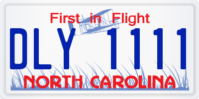 NC license plate DLY1111