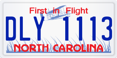 NC license plate DLY1113