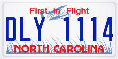 NC license plate DLY1114